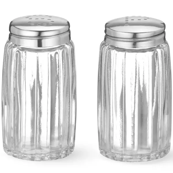 Peper-/Zoutstrooiers | RVS/Glas | 2 Stuks | Ø40x70(h)mm