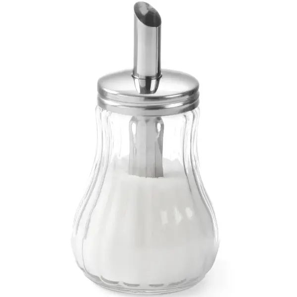 Suikerstrooier | RVS/Glas | 0.2L | Ø80x140(h)mm