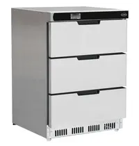 CombiSteel Koelkast | 101L | RVS | +2°C/+8°C | Geforceerd | 3 Laden | Wielen | 600x605x810(h)mm 