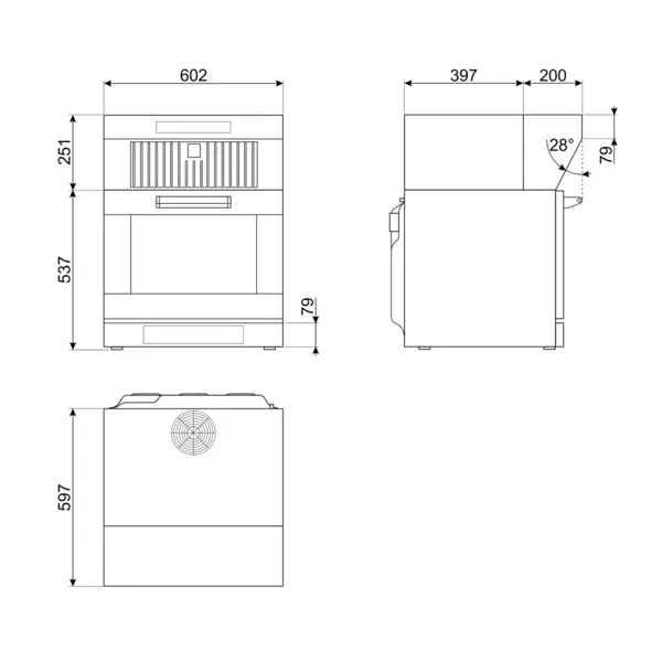 Condensatie-Afzuigkap | ALFA | Incl. Motor | 670 m³/u | 0.23kW (230V) | 602x597x251(h)mm