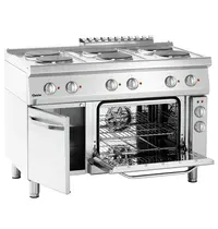 Bartscher Fornuis | Elektrisch | EBO | 6 Kookplaten | 6x 2.6kW | Elektrische Oven | 1/1 GN | 58L | 3.65kW | 1200x700x850(h)mm