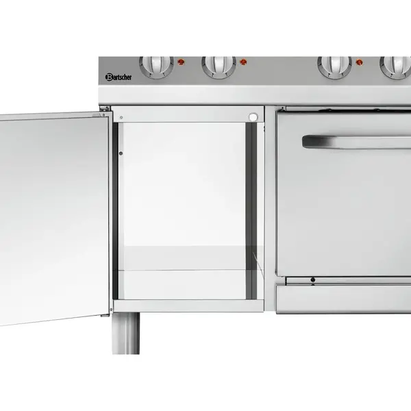 Fornuis | Elektrisch | EBO | 6 Kookplaten | 6x 2.6kW | Elektrische Oven | 1/1 GN | 58L | 3.65kW | 1200x700x850(h)mm