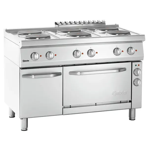 Fornuis | Elektrisch | EBO | 6 Kookplaten | 6x 2.6kW | Elektrische Oven | 1/1 GN | 58L | 3.65kW | 1200x700x850(h)mm