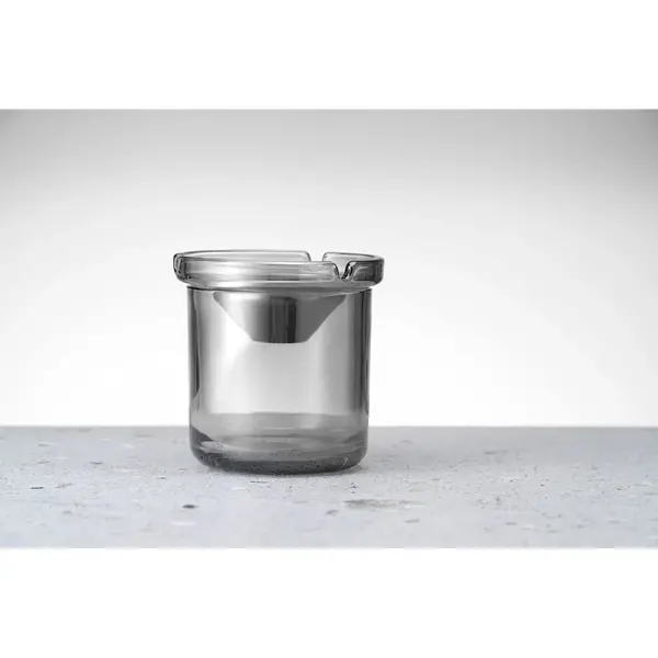 Terras Asbak | RVS/Glas | Ø98x99(h)mm