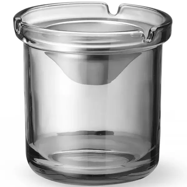 Terras Asbak | RVS/Glas | Ø98x99(h)mm