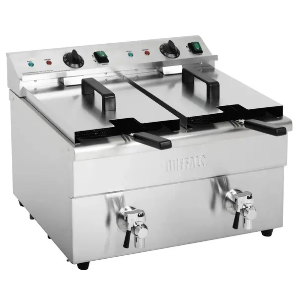 Inductiefriteuse | Elektrisch | 7.5+7.5L | 60°C/190°C | 6kW (2x 230V) | Aftapkranen | 576x478x410(h)mm
