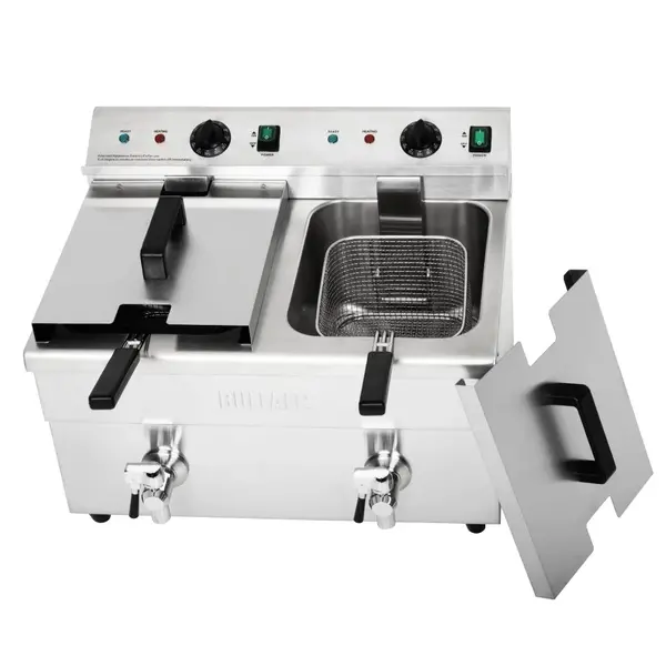 Inductiefriteuse | Elektrisch | 7.5+7.5L | 60°C/190°C | 6kW (2x 230V) | Aftapkranen | 576x478x410(h)mm
