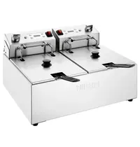Buffalo Friteuse | Elektrisch | 5+5L | 50°C/190°C | 5.6kW (2x 230V) | Timer | 560x450x315(h)mm