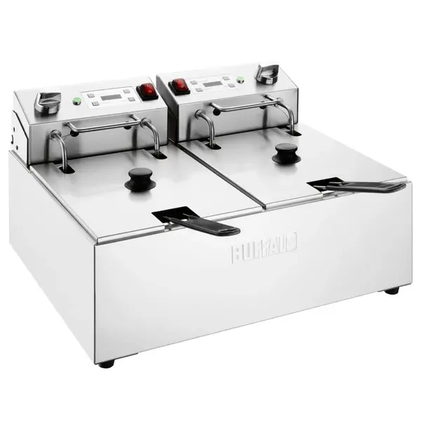 Friteuse | Elektrisch | 5+5L | 50°C/190°C | 5.6kW (2x 230V) | Timer | 560x450x315(h)mm