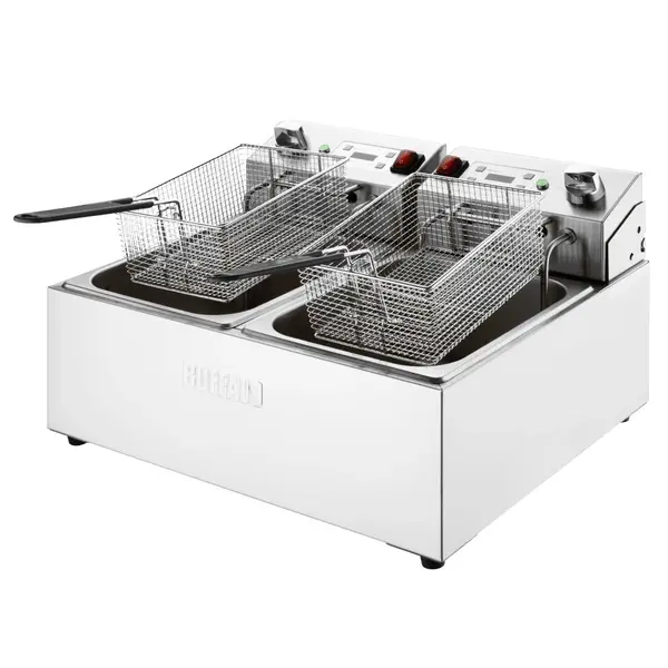 Friteuse | Elektrisch | 5+5L | 50°C/190°C | 5.6kW (2x 230V) | Timer | 560x450x315(h)mm