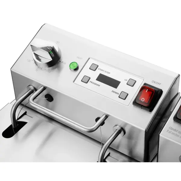 Friteuse | Elektrisch | 5+5L | 50°C/190°C | 5.6kW (2x 230V) | Timer | 560x450x315(h)mm