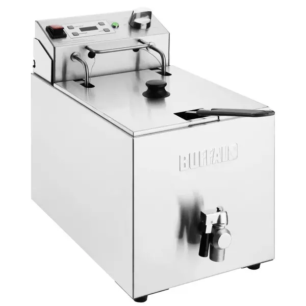 Friteuse | Elektrisch | 8L | 50°C/190°C | 2.9kW (230V) | Aftapkraan | Timer | 280x505x410(h)mm