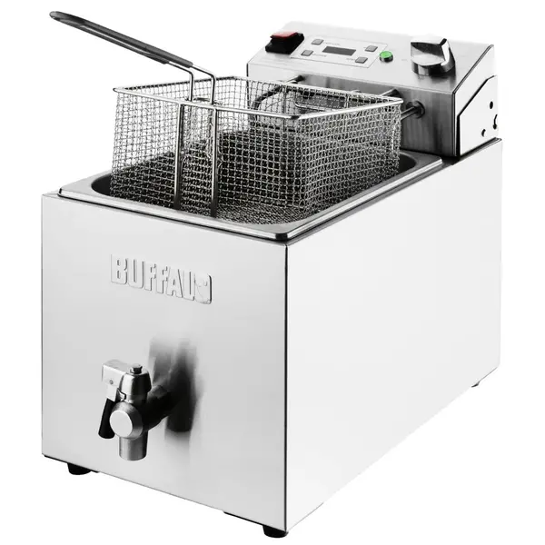 Friteuse | Elektrisch | 8L | 50°C/190°C | 2.9kW (230V) | Aftapkraan | Timer | 280x505x410(h)mm