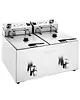 Buffalo Friteuse | Elektrisch | 8+8L | 50°C/190°C | 5.8kW (2x 230V) | Aftapkranen | Timer | 560x505x410(h)mm 