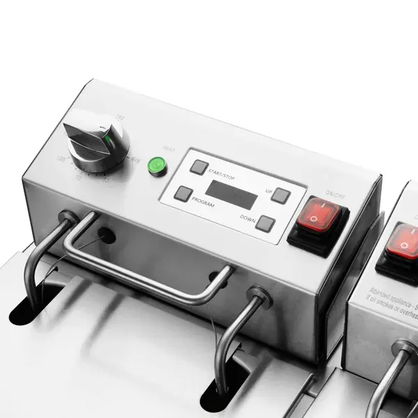 Friteuse | Elektrisch | 8+8L | 50°C/190°C | 5.8kW (2x 230V) | Aftapkranen | Timer | 560x505x410(h)mm