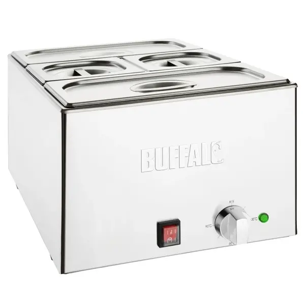 Bain-Marie | Elektrisch | 2x 1/3 GN + 2x 1/6 GN | 30°C/90°C | 1.2kW (230V) | Incl. GN-Bakken | 432x645x327(h)mm