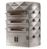 Italforni Modulaire Pizzaoven | DIAMOND | Aluminium | Elektrisch | 9x Ø35cm / Bakkamer | 0°C/460°C | 400V | Touchscreen | Incl. Afzuigkap + Rijskast 