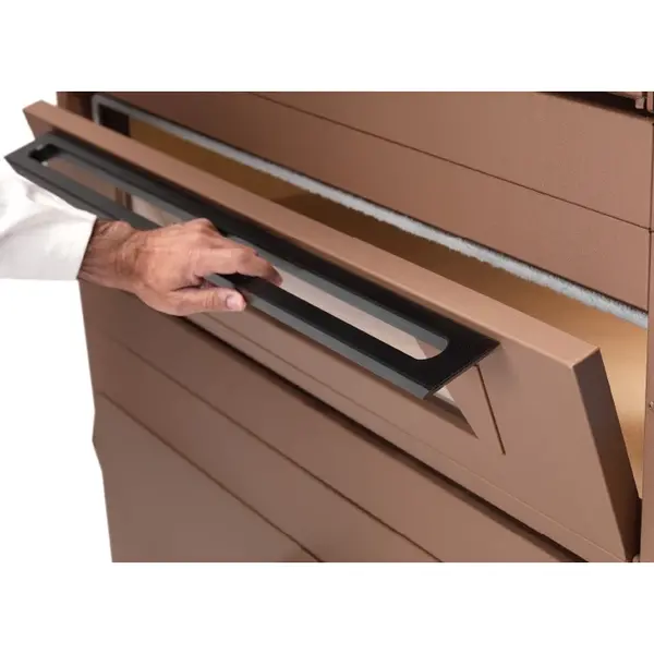 Modulaire Pizzaoven | DIAMOND | Messing | Elektrisch | 9x Ø35cm / Bakkamer | 0°C/460°C | 400V | Touchscreen | Incl. Afzuigkap + Rijskast