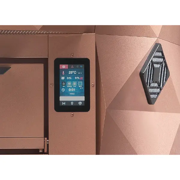 Modulaire Pizzaoven | DIAMOND | Messing | Elektrisch | 9x Ø35cm / Bakkamer | 0°C/460°C | 400V | Touchscreen | Incl. Afzuigkap + Rijskast