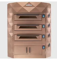 Italforni Modulaire Pizzaoven | DIAMOND | Brons | Elektrisch | 9x Ø35cm / Bakkamer | 0°C/460°C | 400V | Touchscreen | Incl. Afzuigkap + Rijskast 
