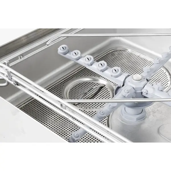 Doorschuifvaatwasser | Mand 500x500 | Afvoerpomp | Zeeppomp | Naglanspomp | 400V | Touchscreen | 700x785x1480/1960(h)mm