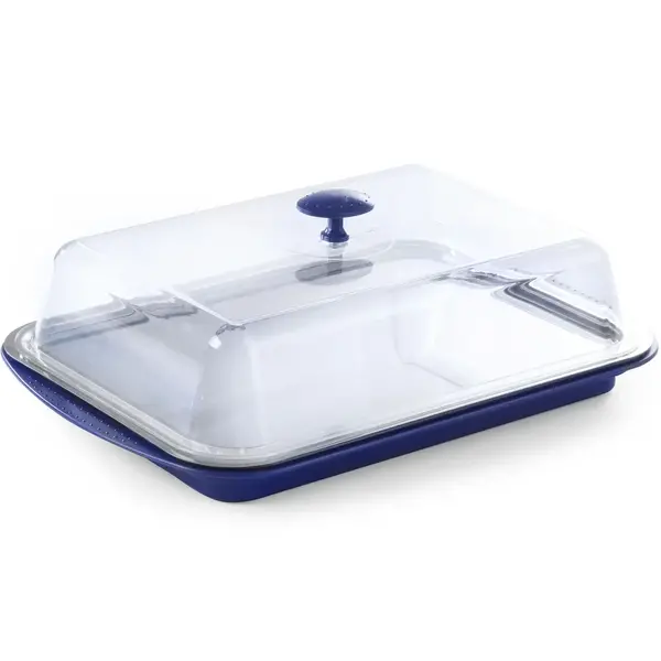 Buffetvitrine | Kunststof/RVS | Gekoeld | Incl. Serveerchaal | 2 Koelelementen + Deksel | 430x290x150(h)mm