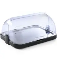 HENDI Buffetvitrine | DUO UNIQ (Design by Bronwasser) | Kunststof/RVS | Gekoeld | Incl. Serveerchaal (400x300) | 2 Koelelementen + Roll-Top Deksel | 460x355x220(h)mm 