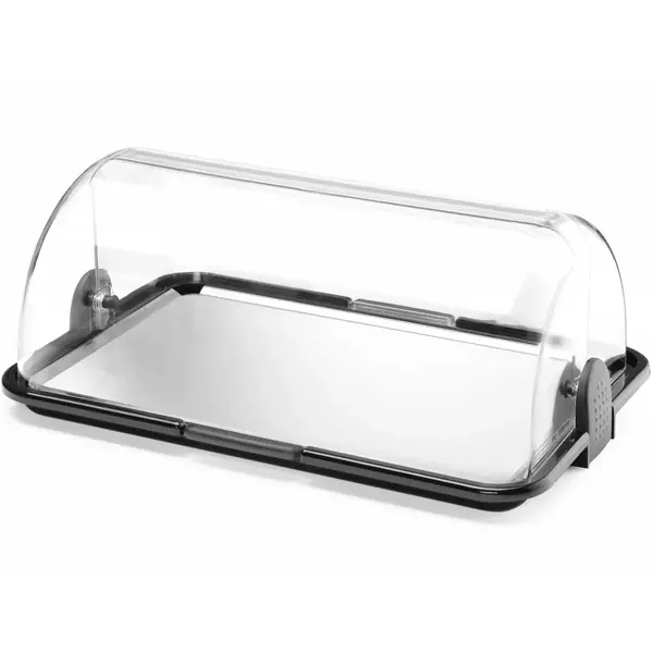 Buffetvitrine | Kunststof/RVS | Gekoeld | Incl. Serveerchaal | 2 Koelelementen + Roll-Top Deksel | 465x315x195(h)mm
