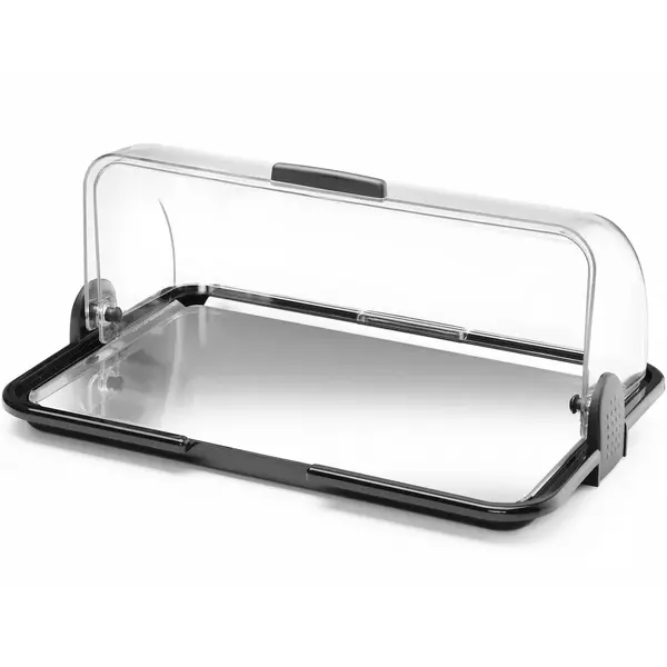 Buffetvitrine | Kunststof/RVS | Gekoeld | Incl. Serveerchaal | 2 Koelelementen + Roll-Top Deksel | 465x315x195(h)mm