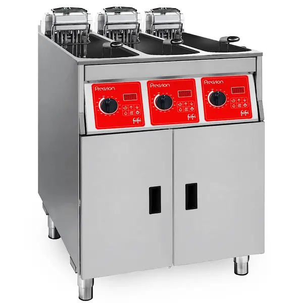 Friteuse | PRECISION | Elektrisch | 9+9+9L | 95°C/190°C | 22.5kW (400V) | Aftapkranen | Digitaal | 592x650x994(h)mm