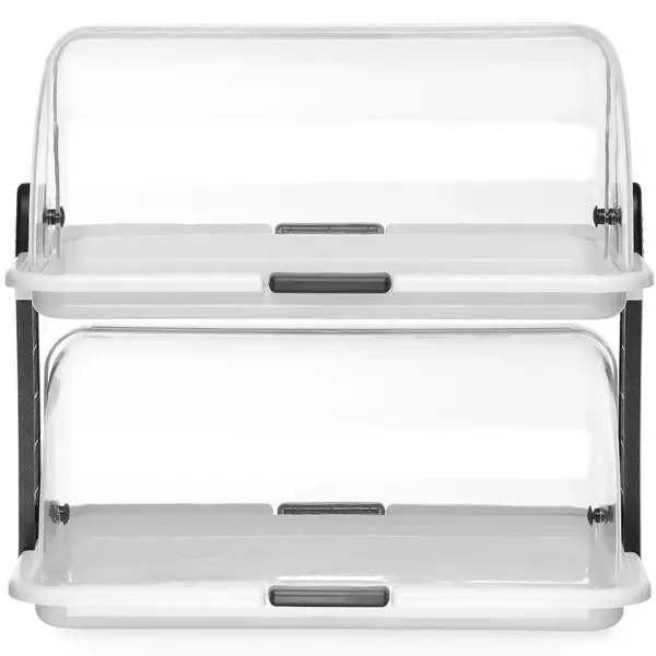 Buffetvitrine | Kunststof | 2 Etages | 2 Roll-Top Deksels | 465x310x410(h)mm