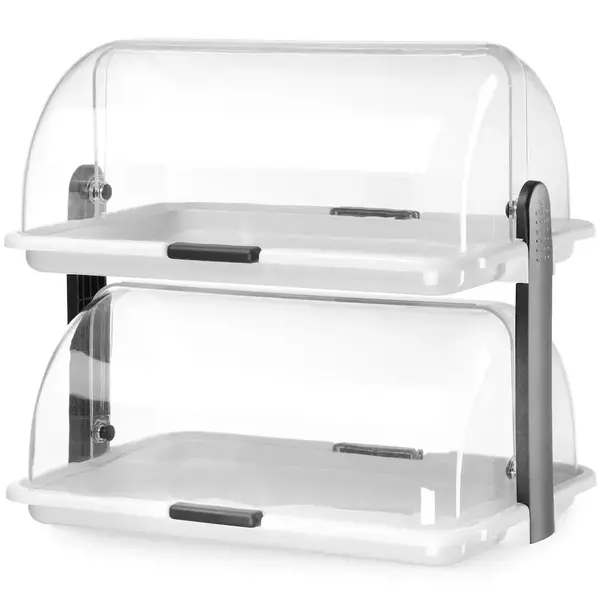 Buffetvitrine | Kunststof | 2 Etages | 2 Roll-Top Deksels | 465x310x410(h)mm
