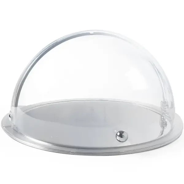 Buffetvitrine | Kunststof/RVS | Incl. Serveerchaal | Roll-Top Deksel | Ø380x240(h)mm