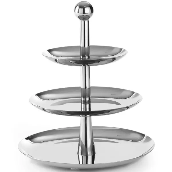 Etagère/Serveerstandaard | RVS | 3-laags | Ø166/220/268x320(h)mm