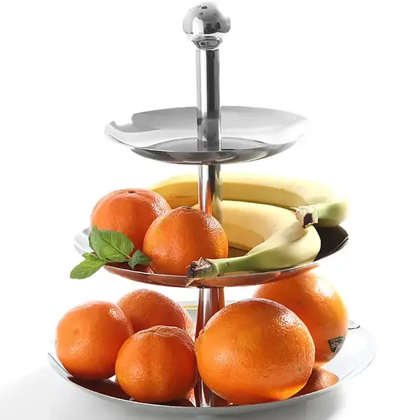 Etagère/Serveerstandaard | RVS | 3-laags | Ø166/220/268x320(h)mm
