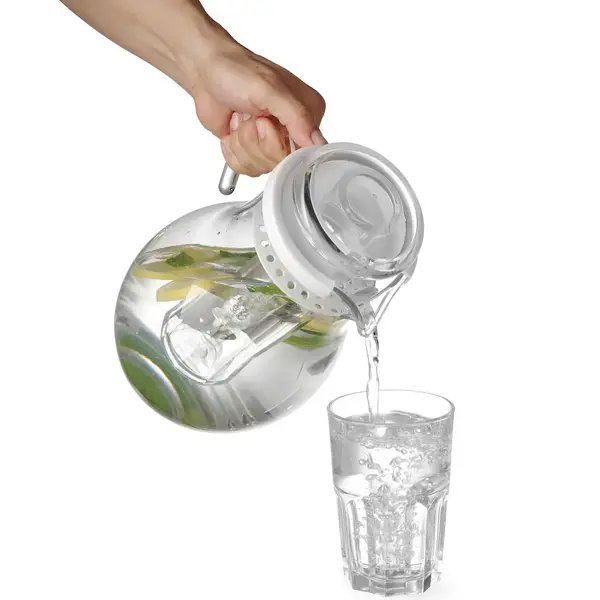 Schenkkan | Kunststof | Transparant | 3L | Deksel | IJsbuis | Ø170x285(h)mm