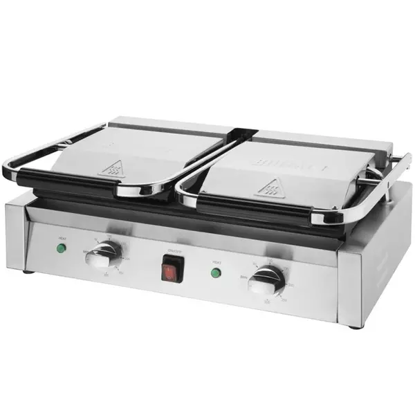 Contact-/Paninigrill | BISTRO | Dubbel | Gegroefd Oppervlak (Gietijzer) | 100°C/300°C | 2.9kW (230V) | 570x310x200(h)mm
