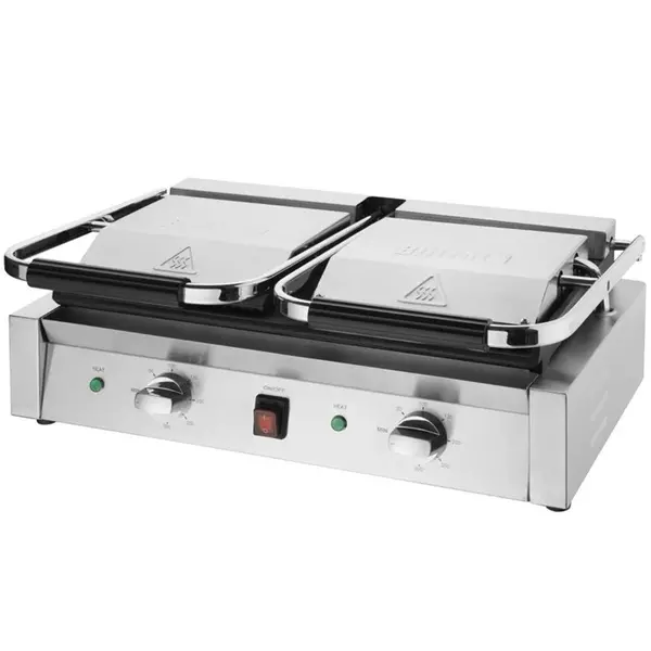 Contact-/Paninigrill | BISTRO | Dubbel | Glad Oppervlak (Gietijzer) | 100°C/300°C | 2.9kW (230V) | 570x310x200(h)mm
