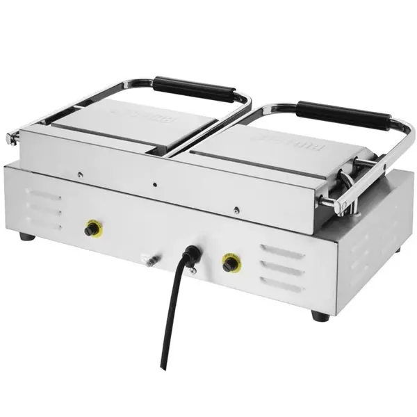 Contact-/Paninigrill | BISTRO | Dubbel | Glad/Gegroefd Oppervlak (Gietijzer) | 100°C/300°C | 2.9kW (230V) | 570x310x200(h)mm
