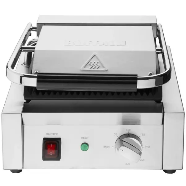 Contact-/Paninigrill | BISTRO | Enkel | Gegroefd Oppervlak 230x225 (Gietijzer) | 50°C/300°C | 1.45kW (230V) | 310x310x200(h)mm