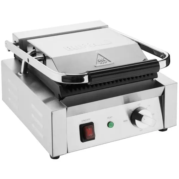 Contact-/Paninigrill | BISTRO | Enkel | Gegroefd Oppervlak 230x225 (Gietijzer) | 50°C/300°C | 1.45kW (230V) | 310x310x200(h)mm