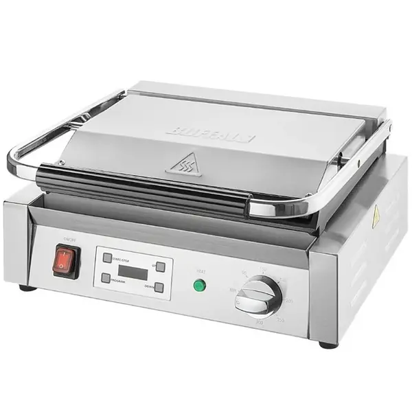 Contact-/Paninigrill | BISTRO | Enkel | Glad Oppervlak 344x230 (Gietijzer) | 50°C/300°C | 2.5kW (230V) | Timer | 430x310x200(h)mm