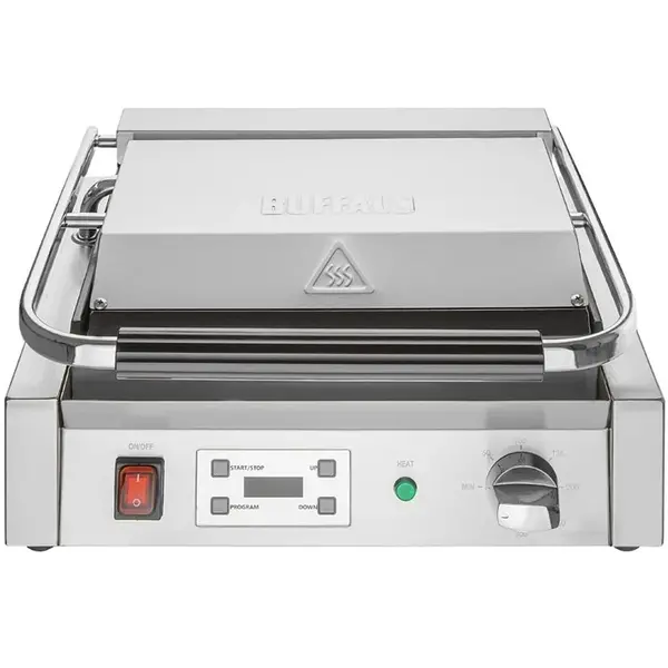 Contact-/Paninigrill | BISTRO | Enkel | Glad Oppervlak 344x230 (Gietijzer) | 50°C/300°C | 2.5kW (230V) | Timer | 430x310x200(h)mm