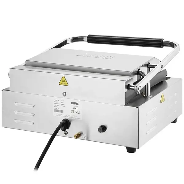 Contact-/Paninigrill | BISTRO | Enkel | Glad Oppervlak 344x230 (Gietijzer) | 50°C/300°C | 2.5kW (230V) | Timer | 430x310x200(h)mm
