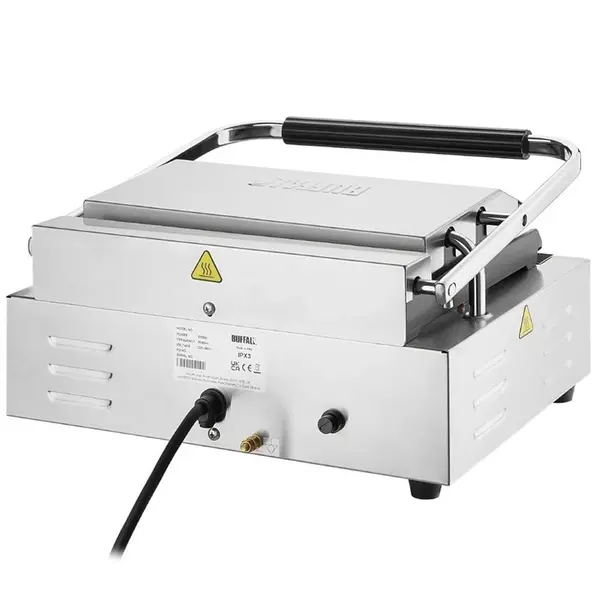 Contact-/Paninigrill | BISTRO | Enkel | Glad/Gegroefd Oppervlak 344x230 (Gietijzer) | 50°C/300°C | 2.5kW (230V) | Timer | 430x310x200(h)mm