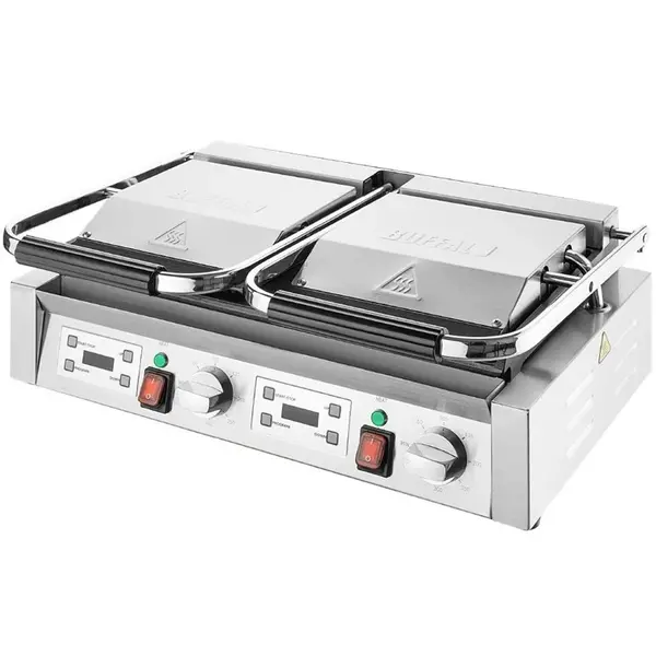 Contact-/Paninigrill | BISTRO | Dubbel | Gegroefd Oppervlak (Gietijzer) | 50°C/300°C | 3.6kW (2x 230V) | 570x310x200(h)mm