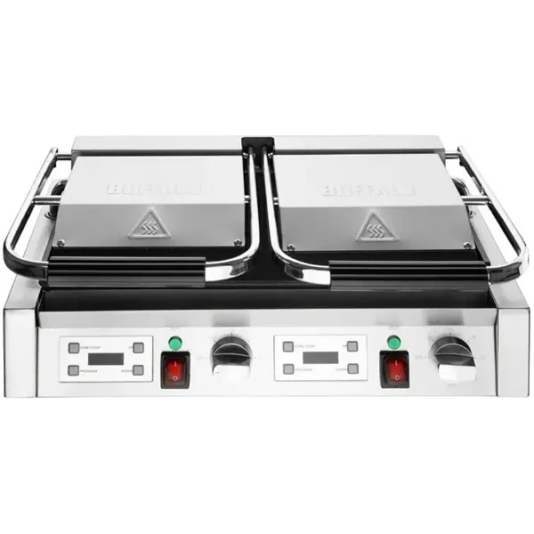 Contact-/Paninigrill | BISTRO | Dubbel | Gegroefd Oppervlak (Gietijzer) | 50°C/300°C | 3.6kW (2x 230V) | 570x310x200(h)mm