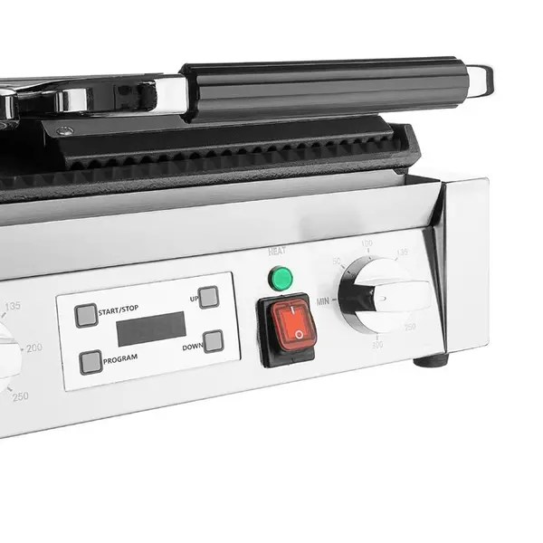 Contact-/Paninigrill | BISTRO | Dubbel | Gegroefd Oppervlak (Gietijzer) | 50°C/300°C | 3.6kW (2x 230V) | 570x310x200(h)mm