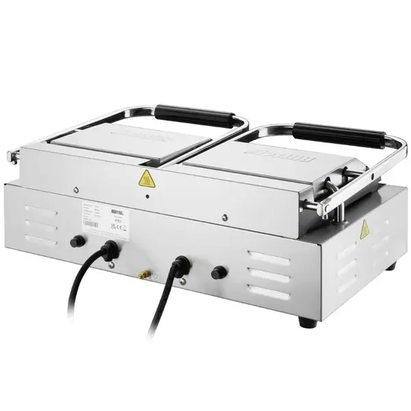 Contact-/Paninigrill | BISTRO | Dubbel | Gegroefd Oppervlak (Gietijzer) | 50°C/300°C | 3.6kW (2x 230V) | 570x310x200(h)mm