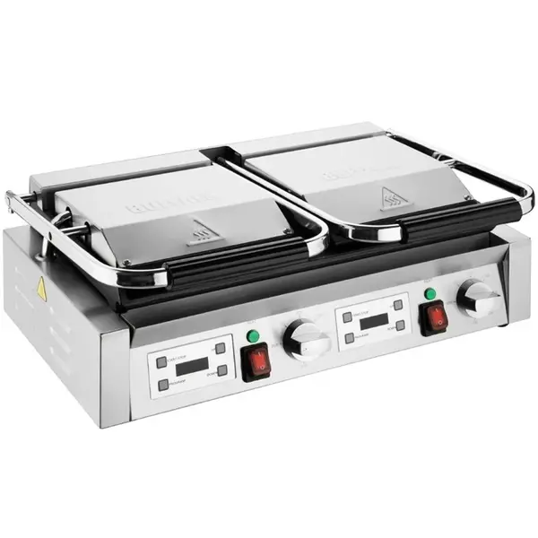 Contact-/Paninigrill | BISTRO | Dubbel | Glad Oppervlak (Gietijzer) | 50°C/300°C | 3.6kW (2x 230V) | 570x310x200(h)mm